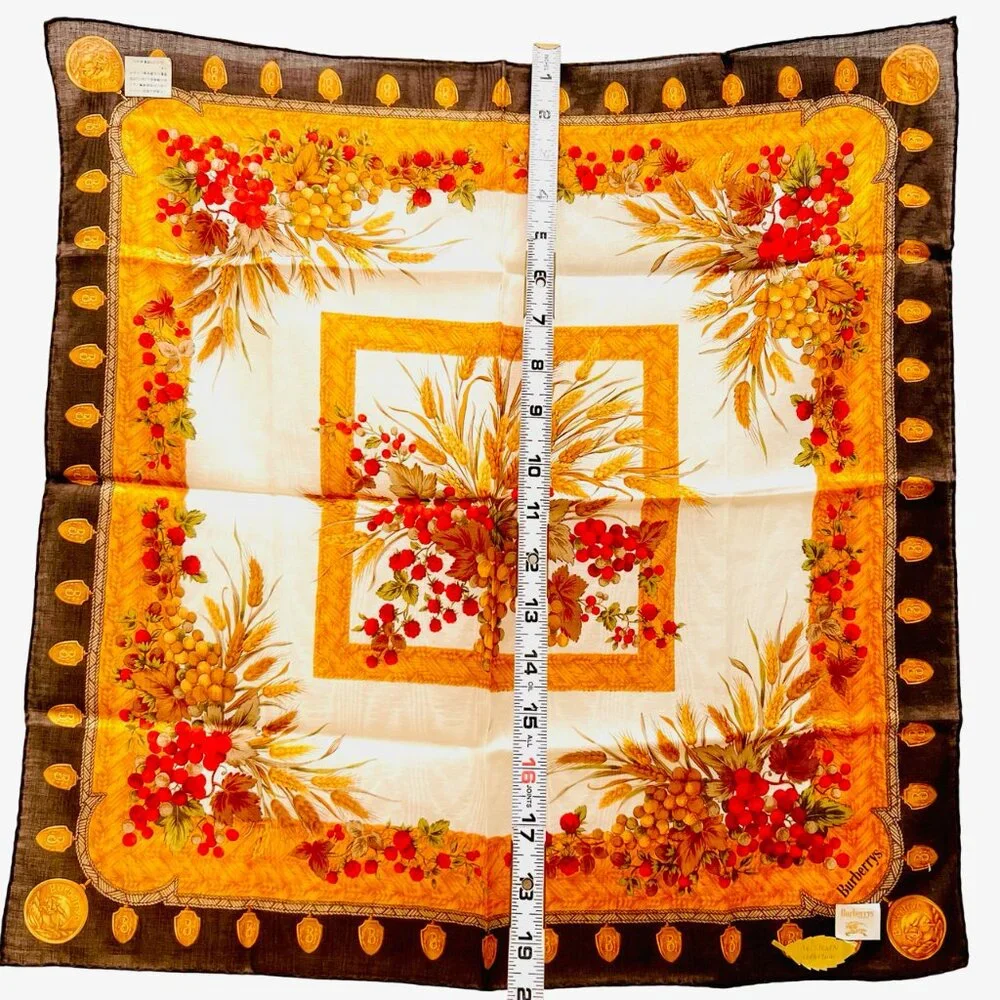 New Tag Burberry Autumn Collection Miniscarf/handker 20.5" Cotton/Silk (13 - Picture 11 of 12